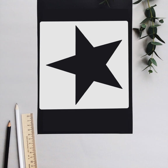 Nicehomfit 8Pcs White Plastic Star Stencil Set for Painting on Paper Fabric Furniture