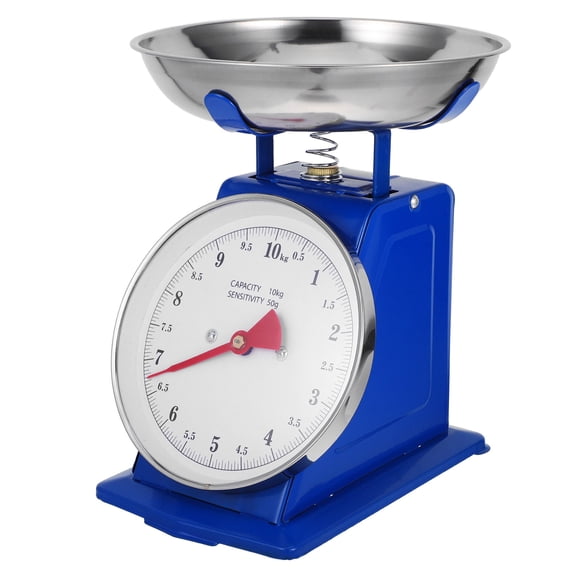 Nicehomfit Analog Kitchen Scale Blue with Large Easy to Read Dial and Stainless Steel Tray