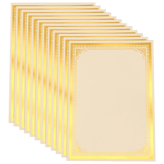 Nicehomfit Award Certificate Paper Printable and Writable with Golden Decorative Design for Diplomas