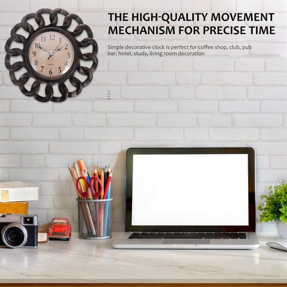 Nicehomfit Battery Powered Coffee Quartz Clock with Silent Non Ticking Mechanism for Bedroom