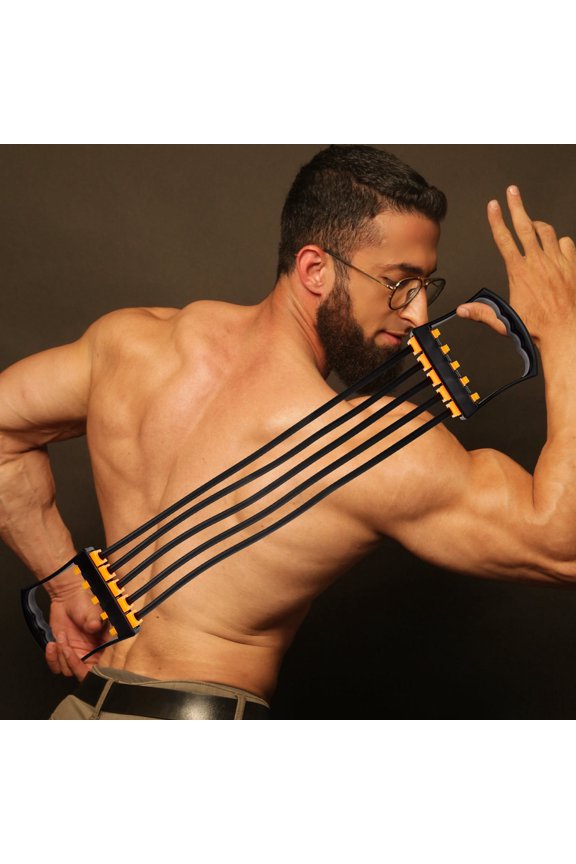Black Chest Expander Fitness Rope with Stable Structure for Daily Muscle Training and Workout