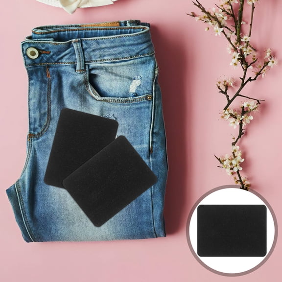 Nicehomfit Black Cotton Repair Patches, Heat-Activated, for Home Furniture and Knees, 15Pcs