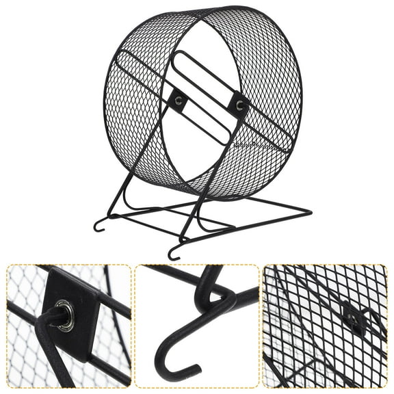 Nicehomfit Durable Black Hamster Exercise Wheel for Pets Fun Running Toy Suitable for Hamsters and Small Animals 12.5 Inch