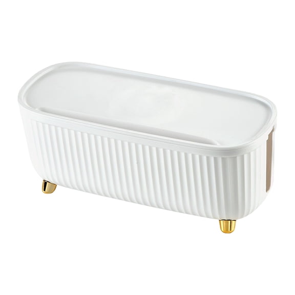 Nicehomfit Charging Cable Box White ABS Sturdy Cable Management Container for Living Room Use
