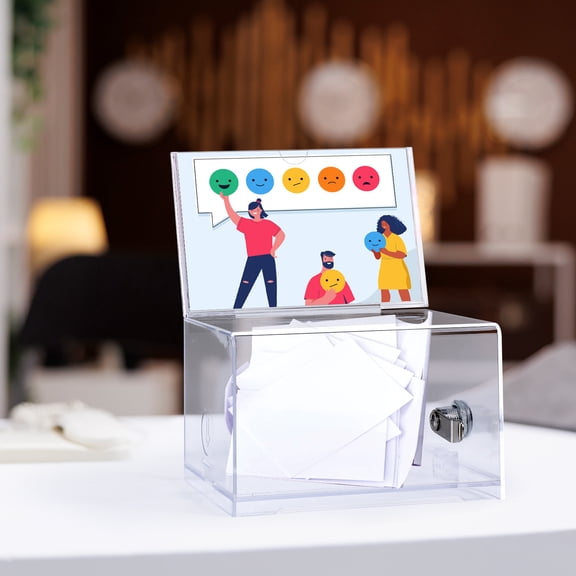 Nicehomfit Clear Donation Money Box Donation Box Rectangular Acrylic Fundraising 1Pack