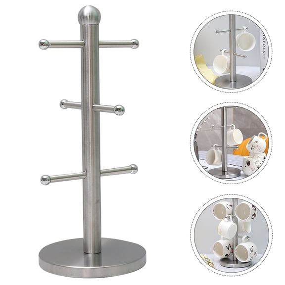 Nicehomfit Cup Holder Coffee Mug Storage Rack Stainless Steel 1Set for Homeowners Kitchen Organization Back to School