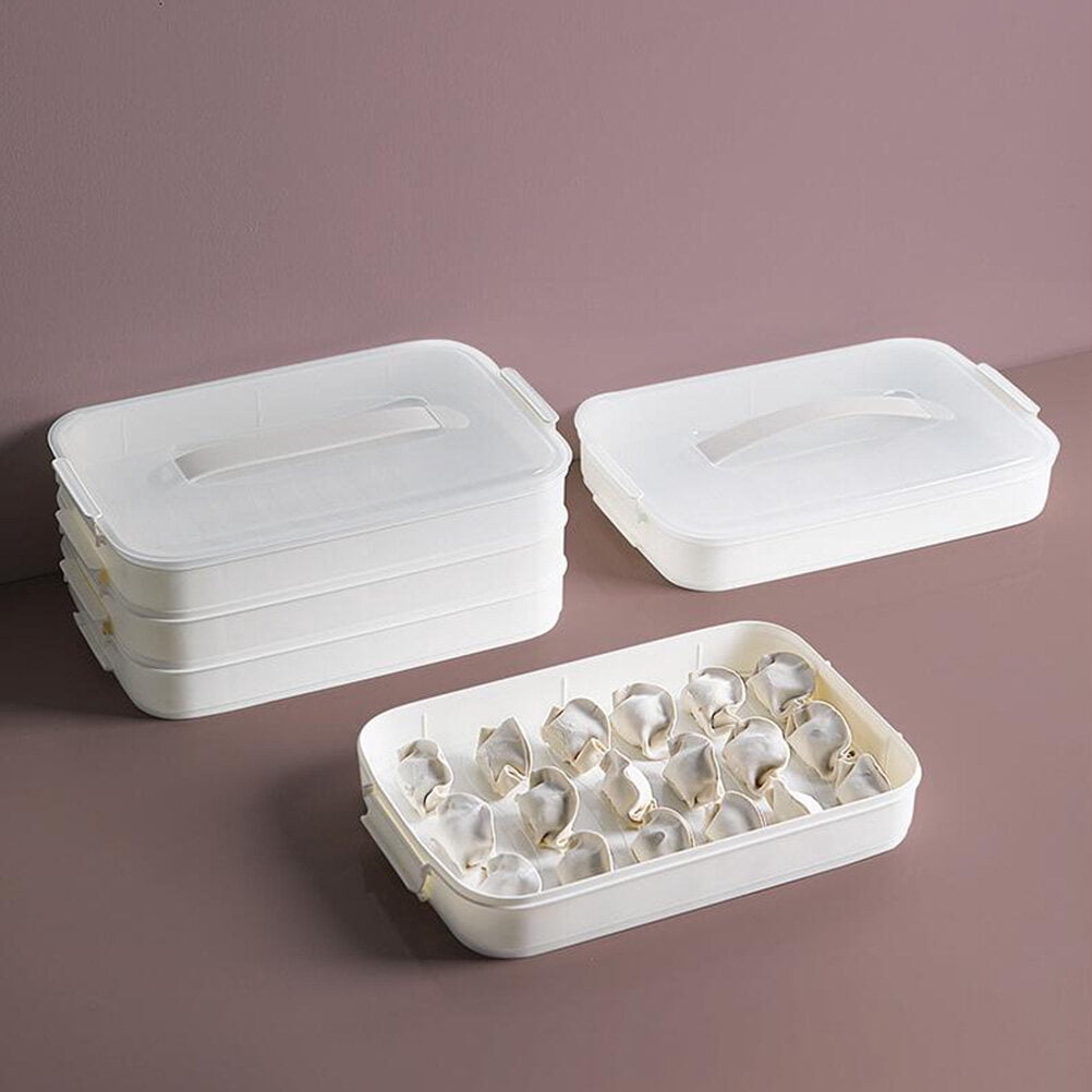 Nicehomfit Kitchen Storage Container Dumpling Box White PP 1Pack ...