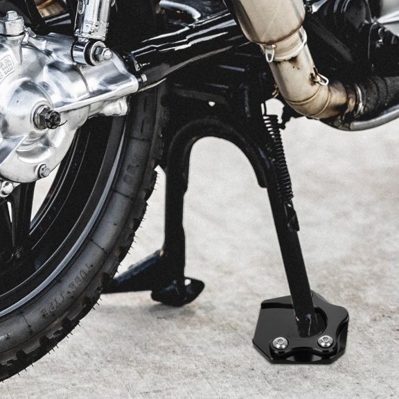 Nicehomfit Durable Black Motorcycle Side Stand Pad for Secure and Comfortable Support
