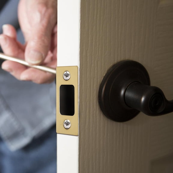 Nicehomfit Durable Golden Stainless Steel Deadbolt Strike Plate with Easy Installation for Door Locks