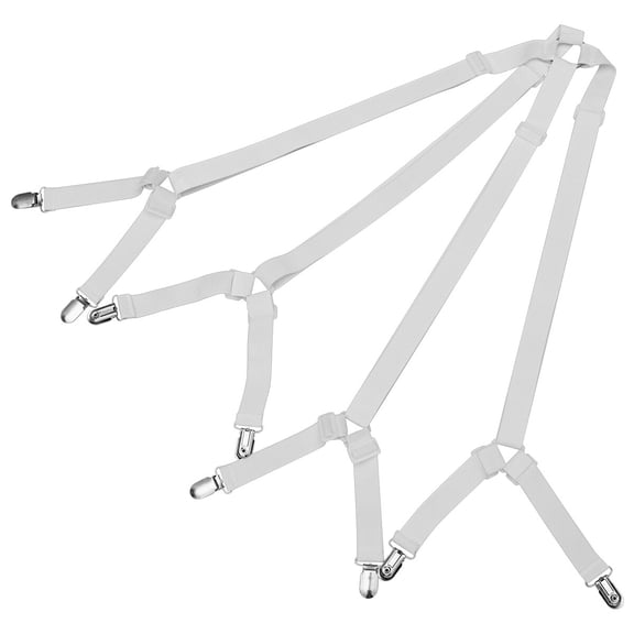 Nicehomfit Sheet Corner Holder White Elastic Adjustable Strap for Mattress and Duvet