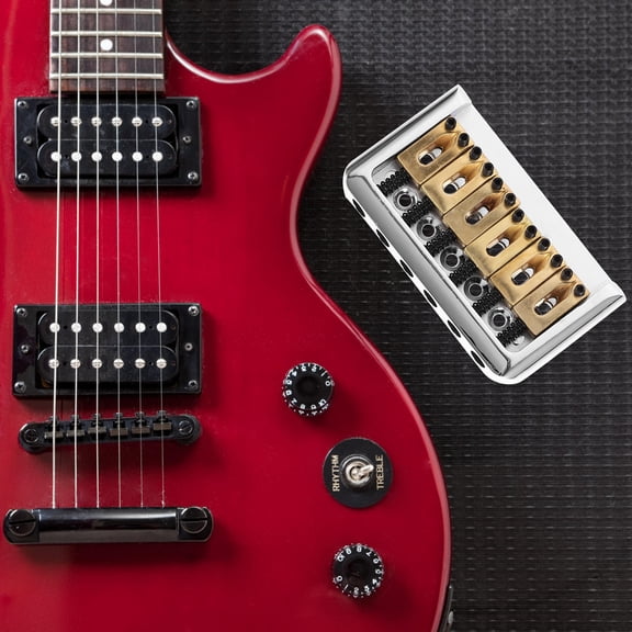 Nicehomfit Electric Guitar Bridge Multi Color Hardtail Fixed Bridge with Full Saddle Adjustment