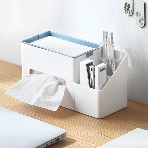 Nicehomfit Home Tissue Paper Box in Blue Plastic with Chic Decorative Cover