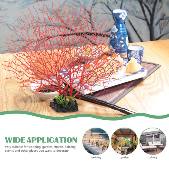 Nicehomfit Artificial Red Coral Decoration for Chinese Style Dish Presentation, Ideal Hotel & Restaurant Table Accessory