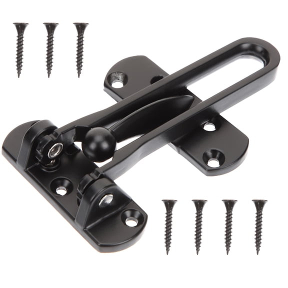 Nicehomfit Front Door Locks Swing Bar Door Lock Zinc Alloy Black For Home Security 1Set
