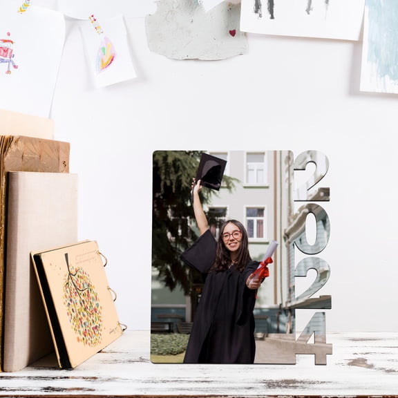 Nicehomfit 2Pcs White Sublimation Blank Graduation Picture Frames Elegant Design Decor