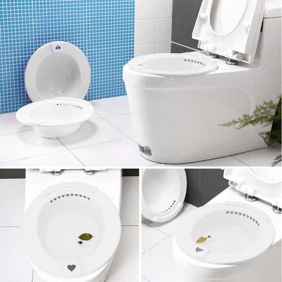 Nicehomfit Hip Bath Tub White Plastic Sitz Bath Basin Suitable for Bathing with Contoured Edges