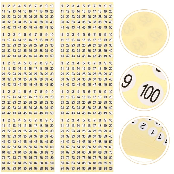 Nicehomfit Light Yellow Number Sticker Labels for Classification and Home Organization