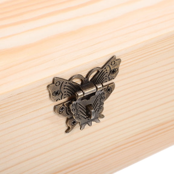 Nicehomfit Light Yellow Wooden Treasure Box, Portable Storage for Keepsakes, Wear Resistant Wood Material