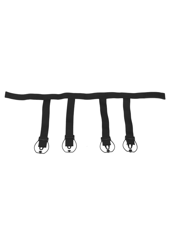 Lightweight Black Hockey Sock Suspenders with Adjustable Clips for Smooth Athletic Performance