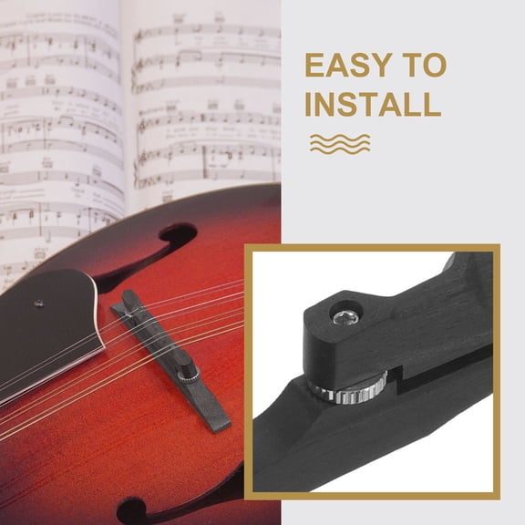 Nicehomfit Mandolin Bridge Black Wood Instrument Accessory for Clear Sound and Stylish Design