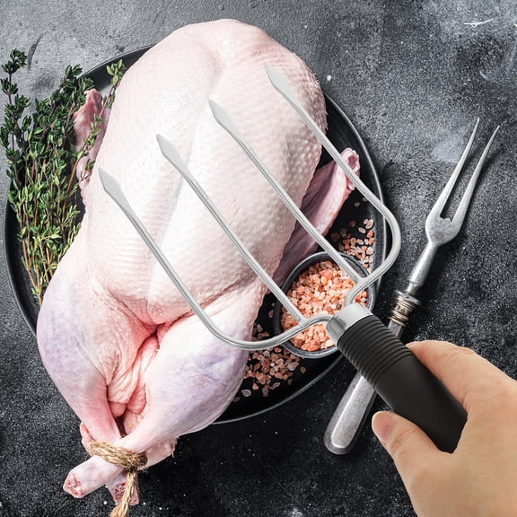 Nicehomfit Meat Forks for Lifting Turkey Grilling Forks Stainless Steel Cooking 1Set