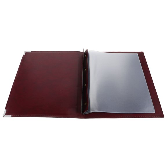 Nicehomfit Menu Holders for Restaurant Dark Red Clear PVC Cover with Easy Update Feature