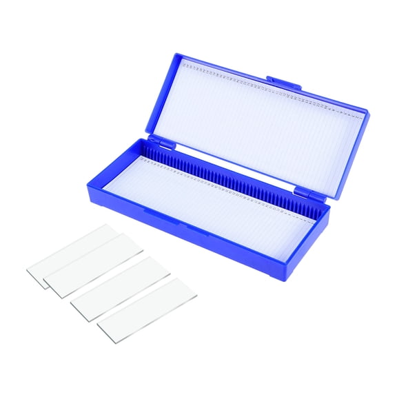 Nicehomfit Microscope Slide Storage Box Blue Plastic Material with Numbered Positions for Easy Organization