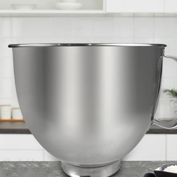 Nicehomfit Mixer Bowl Stainless Steel Replacement Compatible with Stand Mixers Plated Silver Kitchen