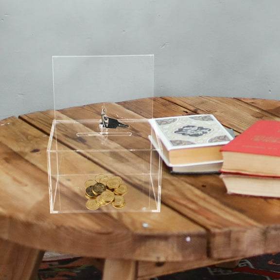Nicehomfit Multi Functional Transparent Donation Box with Lock for Raffles and Votes