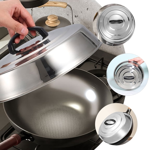 Nicehomfit Multipurpose Transparent Pot Lid with Stainless Steel Frame for Frying Steaming Boiling