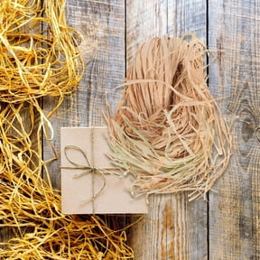 Nicehomfit Beige Raffia Ribbon for Craft - Natural Palm Fiber Twine for DIY Projects