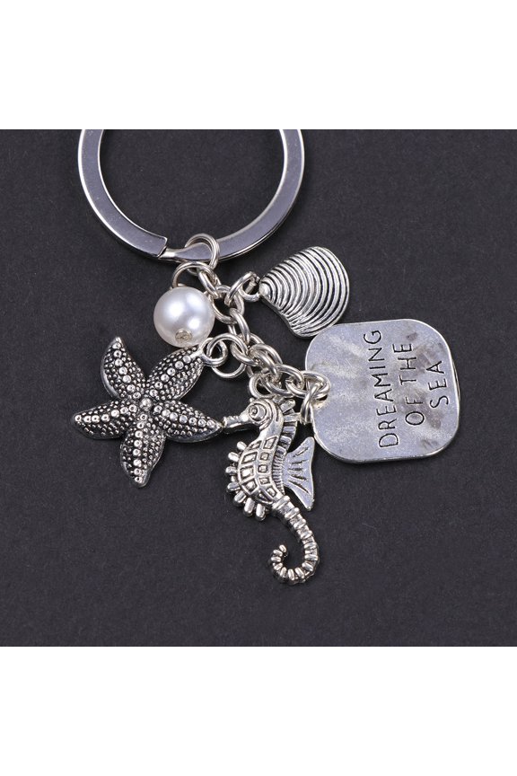 Nautical Keychain Seahorse Design Car Key Decoration 1Pcs