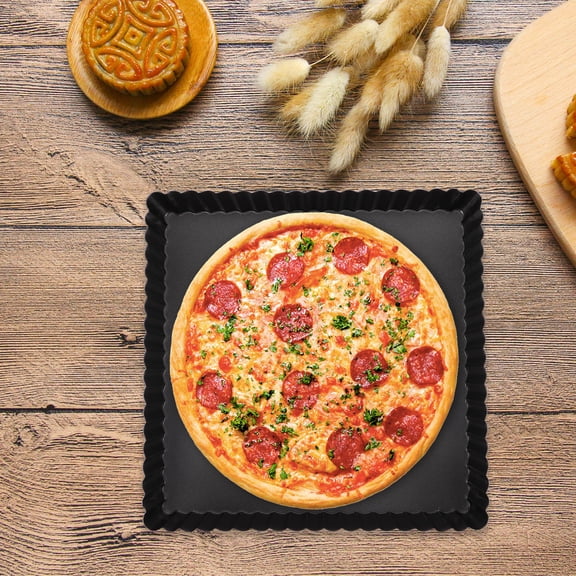 Nicehomfit Non Stick Square Pizza Pan with Removable Bottom for Even Heat Distribution and Easy Release