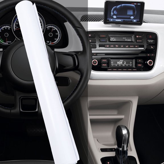 Nicehomfit PVC Car Sticker White Glossy Film Self Adhesive with Stretch Memory for Car Wrap