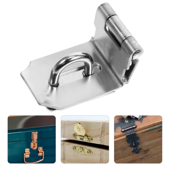 Nicehomfit Padlock Latch Heavy Duty Plated Silver for Metal Glass and Wooden Door Security