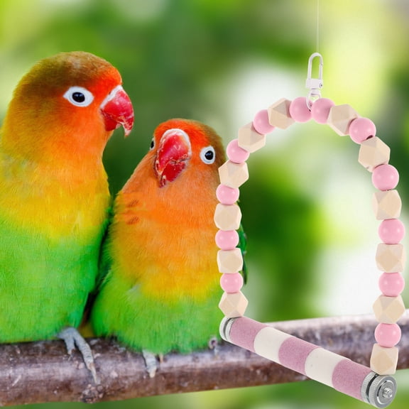 Nicehomfit Pink Bird Perch Stand for Parakeets with Durable Material for Balance Training and Chewing Fun