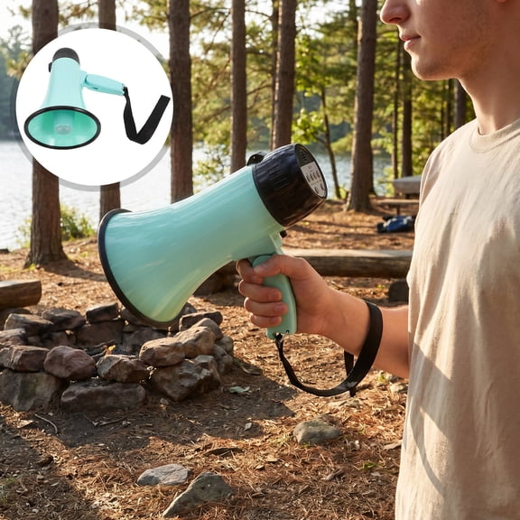 Nicehomfit Portable Megaphone Bullhorn Speaker Light Green with Builtin Speaker for Outdoor Voice Amplification