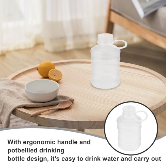 Nicehomfit Portable White Sports Plastic Bottle Ergonomic Handle Large Capacity for Fitness