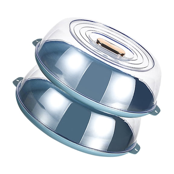 Nicehomfit Practical Blue Plastic Dish Cover Stackable Plate Lid with Clear Design