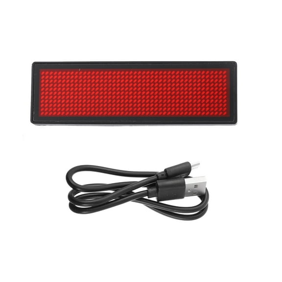 Nicehomfit Red LED Name Badge with Clear Font and Multiple Program Memory for Events