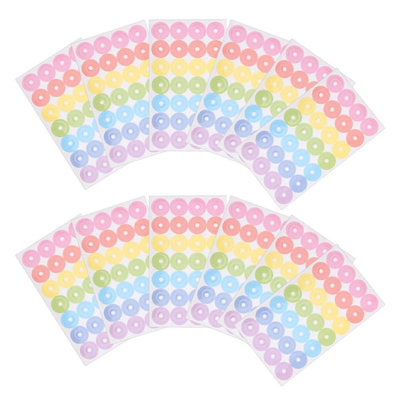 Nicehomfit Reinforcement Sticker Labels Assorted Colors for Strengthening Torn Loose Leaf Paper