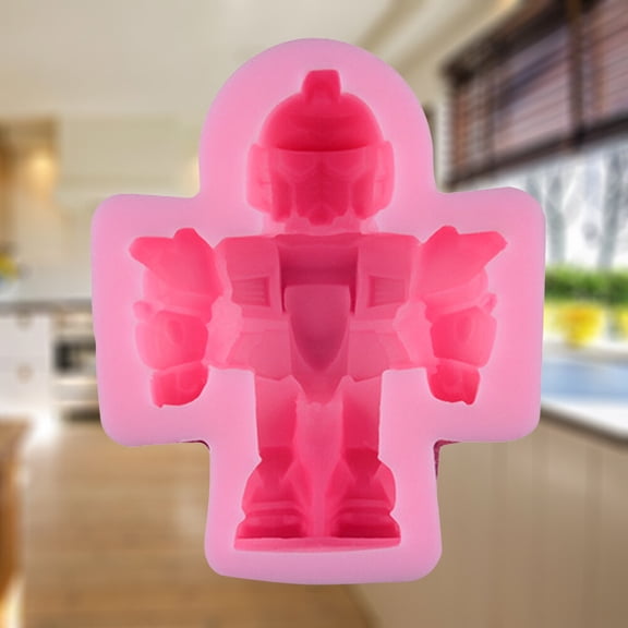 Nicehomfit Chocolate and Dessert Molds 3D Robot Shape Pink 1Pcs