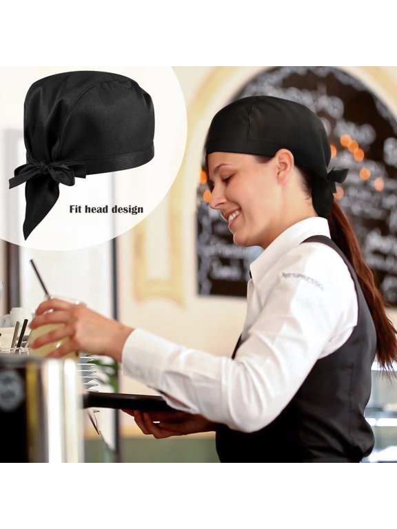 Nicehomfit Black Restaurant Work Hat with Soft Breathable Fabric for Comfortable All Day Wear