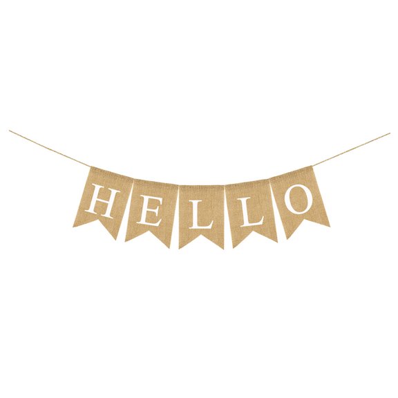Nicehomfit Spring Banner Burlap Swallowtail Flag with Hello Spring Letters for Indoor Outdoor Decoration
