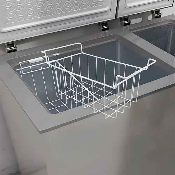 Nicehomfit Stackable Freezer Bin White Metal for Chest Freezer and Refrigerator Use