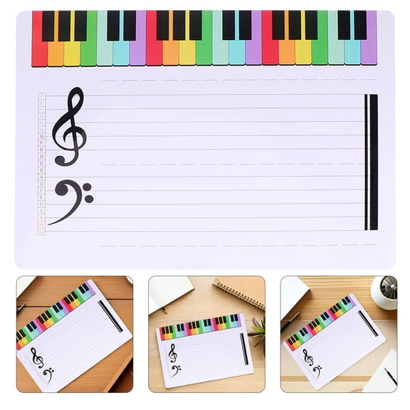 Nicehomfit Staff Whiteboard Musical Notes Music Staff Erasable Plastic Board 1Set