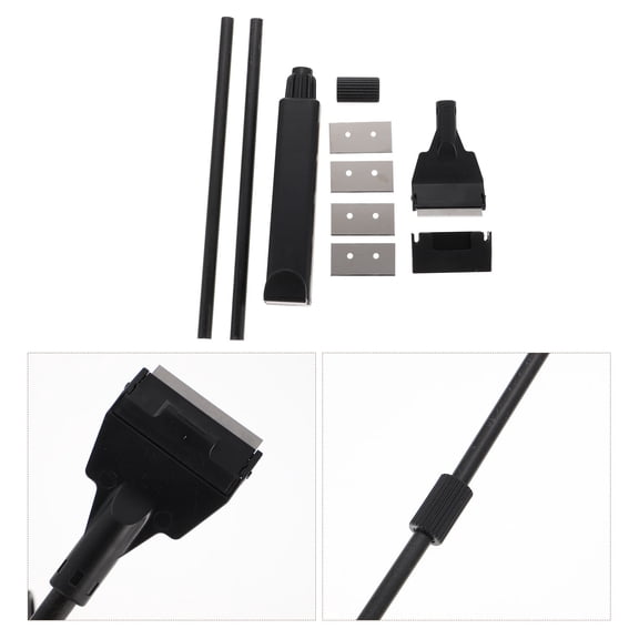 Nicehomfit Stainless Steel Algae Scraper, Black Plastic, for Aquariums and Fish Tanks, 1Set