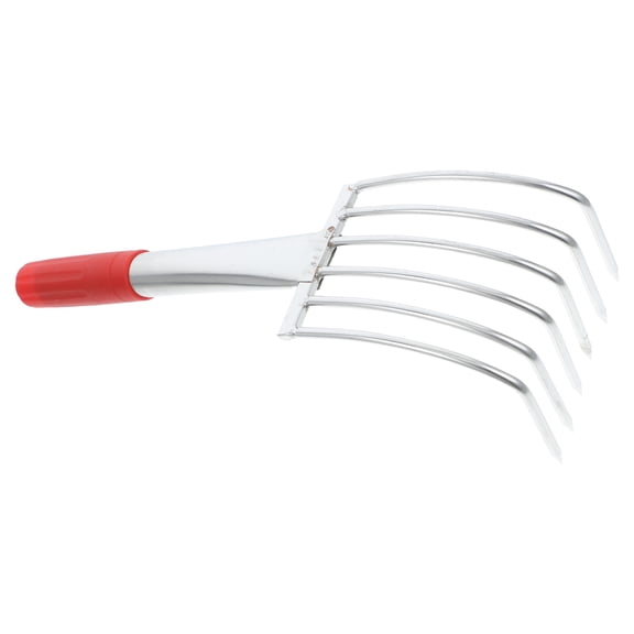 Nicehomfit Stainless Steel Clam Rake with Comfortable Red Handle for Shell Digging and Beach Seafood Harvesting