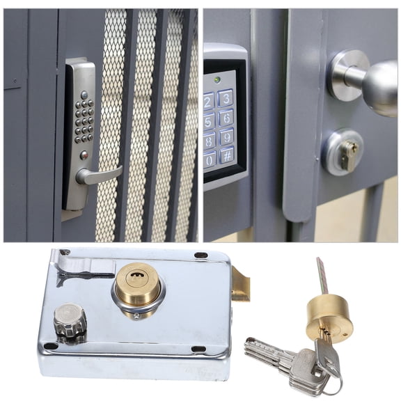 Nicehomfit Stainless Steel Door Lock Deadbolt Rim Lock for Home Dormitory Garage Use
