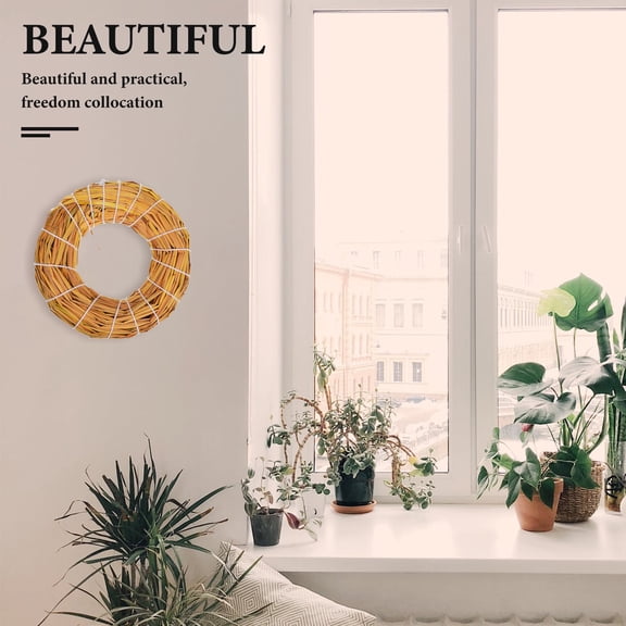 Nicehomfit Straw Wreath Ring Base for DIY Holiday Crafts Natural Vine Frame for Door Garland Decor